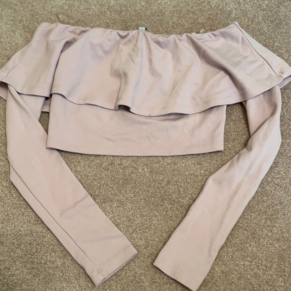 Long sleeve lilac crop top